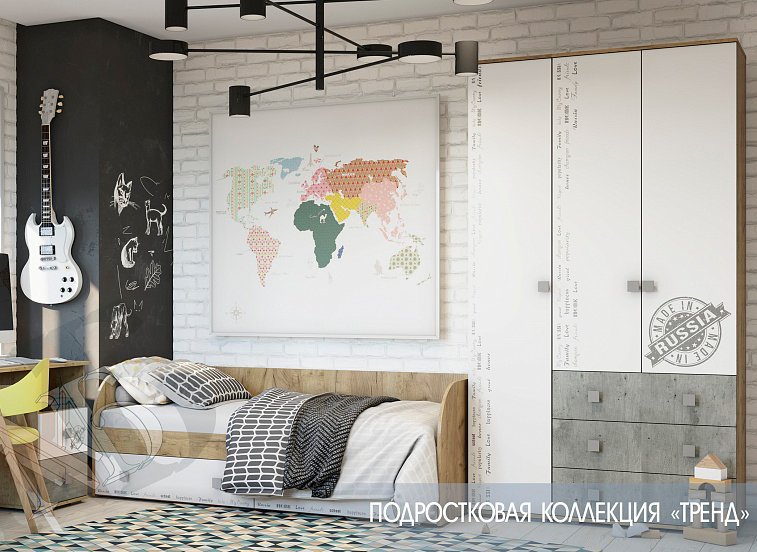 Кровать с ящиками Тренд КР-01 (Мебелони) с реечным настилом