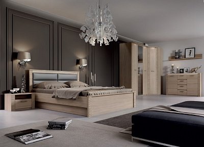 Кровать 160х200 Элана МебельГрад (Дуб Сонома)