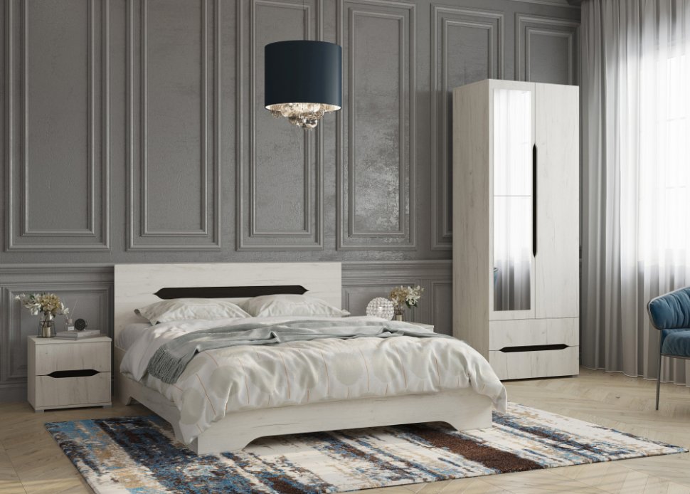 Спальня Вега (Крафт белый) Комплект 2