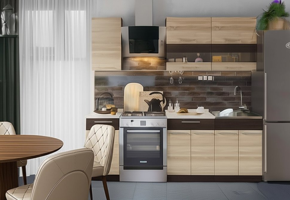 Кухня Маша 1,6 м, дуб сонома