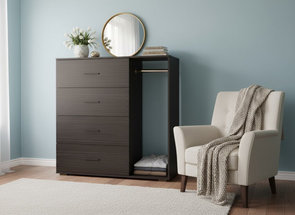 Комод со штангой Бодега темный