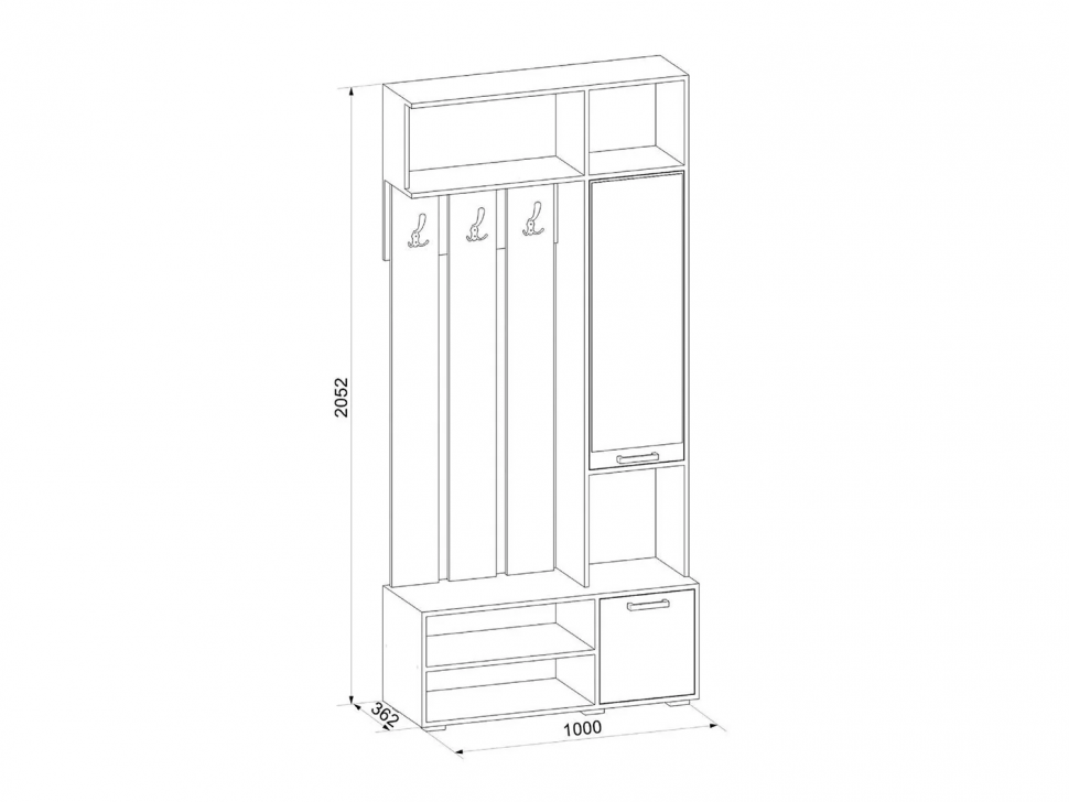 Ивушка 23 Прихожая Бодега Темный / Светлый