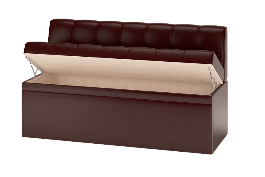 Диван кухонный прямой Остин (MLK) Экокожа Коричневый