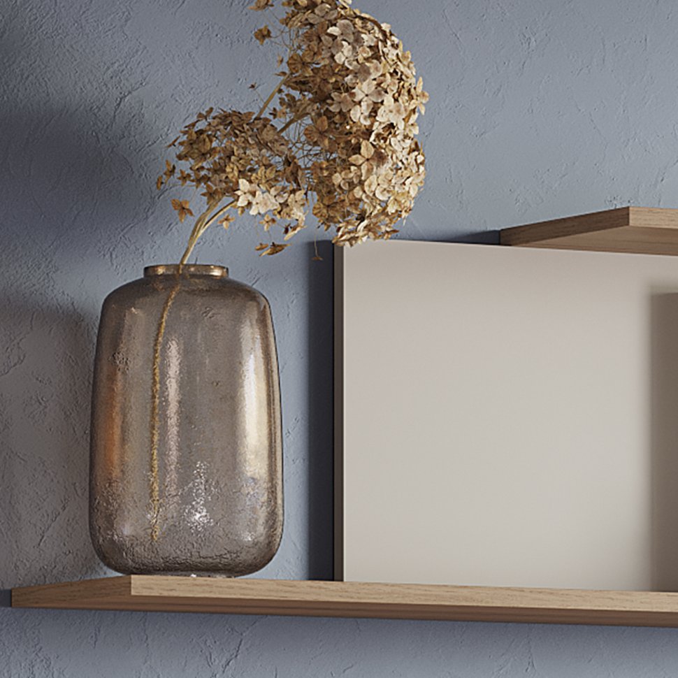 Полка навесная Кельн (БТС) АН-02 Дуб Смоки / Кашемир