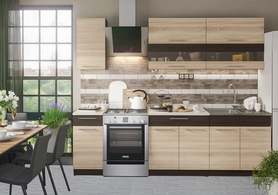 Кухня Маша 2,0 м, дуб сонома