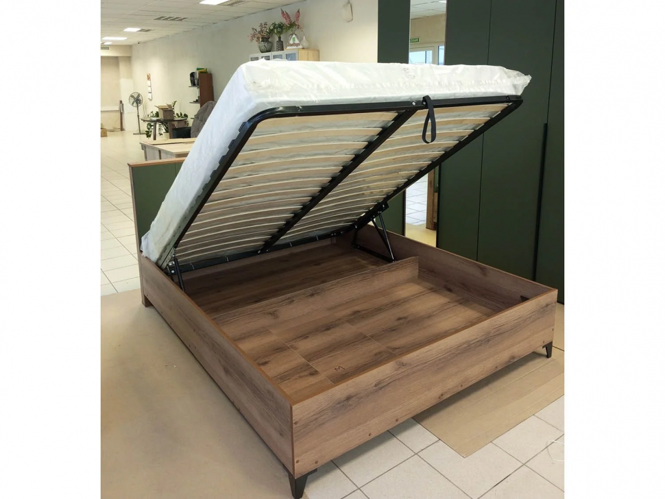 Харди кровать Дуб Делано Темный / Супермат Джелато