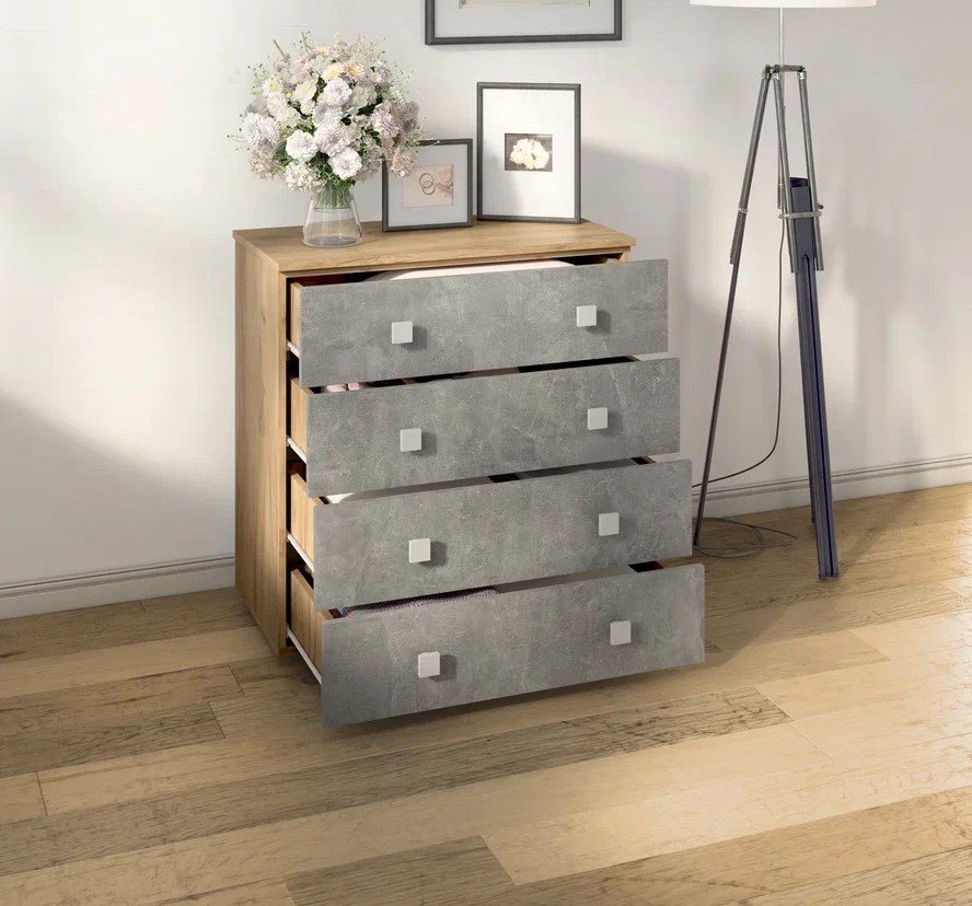 Комод Лофт-4 Дуб Крафт / Бетон ателье