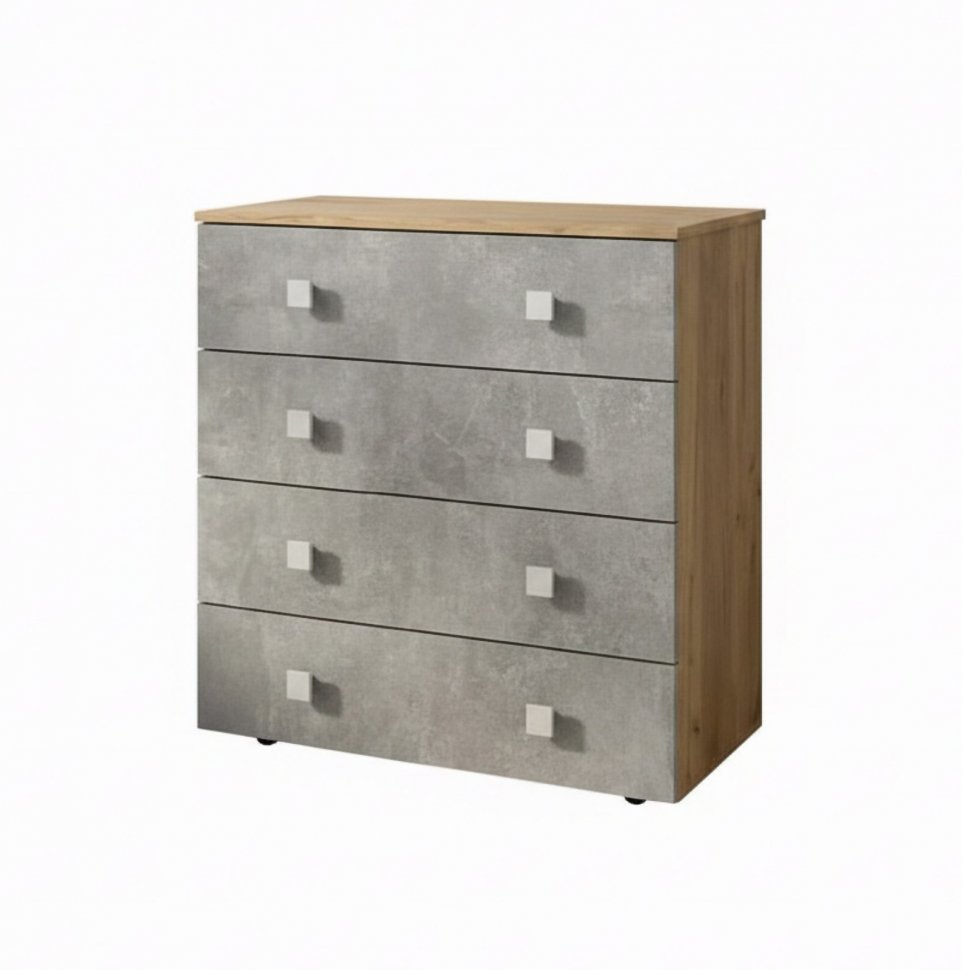 Комод Лофт-4 Дуб Крафт / Бетон ателье