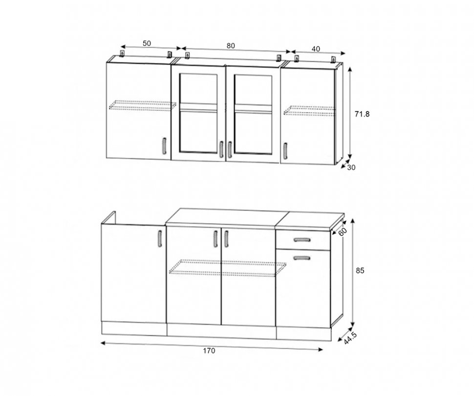 Кухня Констанция 1.7 (МИФ) Мускат