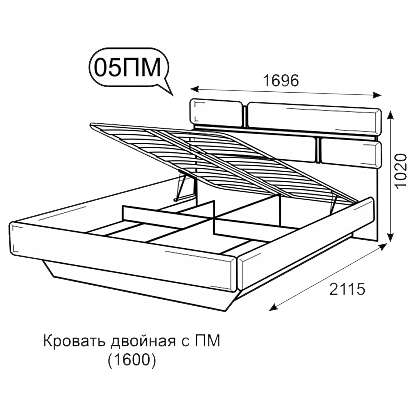 Кровать 160х200 Palermo (Ижмебель) 5 с подъемным механизмом