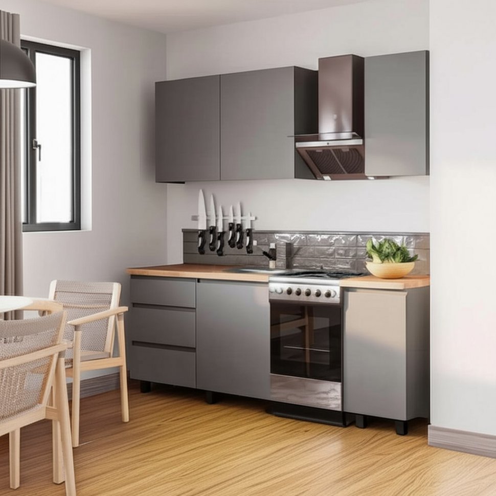 Кухня Асти 1,6м, Графит