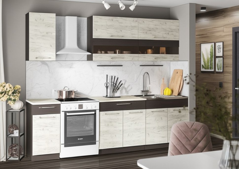 Кухня Маша 2,0 м, дуб крафт белый