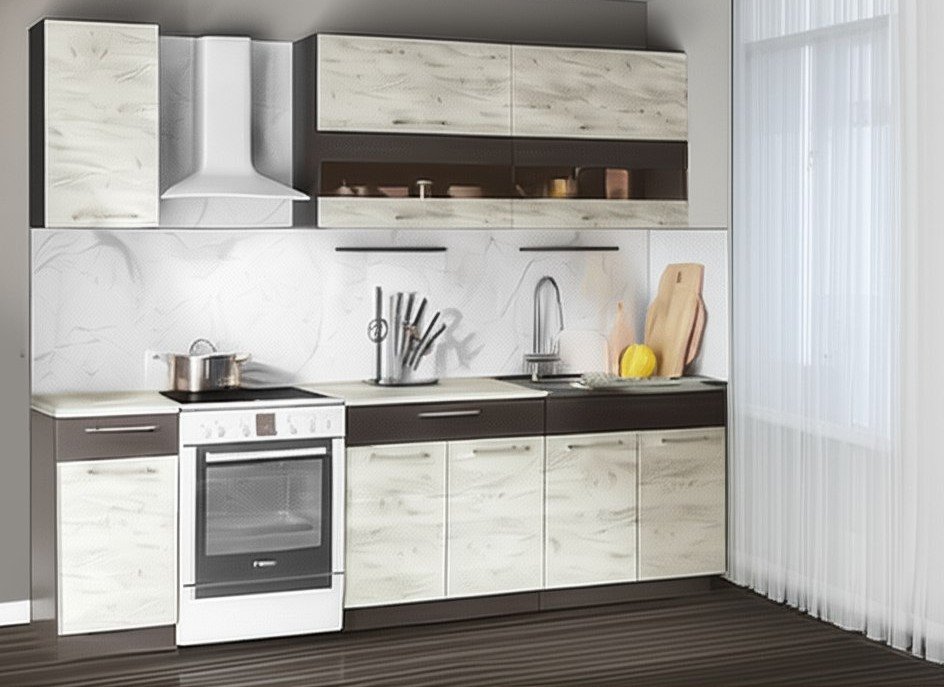 Кухня Маша 2,0 м, дуб крафт белый