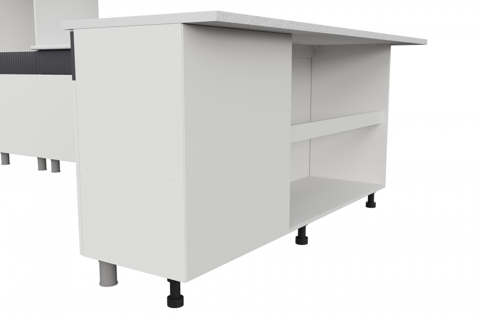 Кухня София 3м, Белый, Бланж, Графит матовый, Антарес