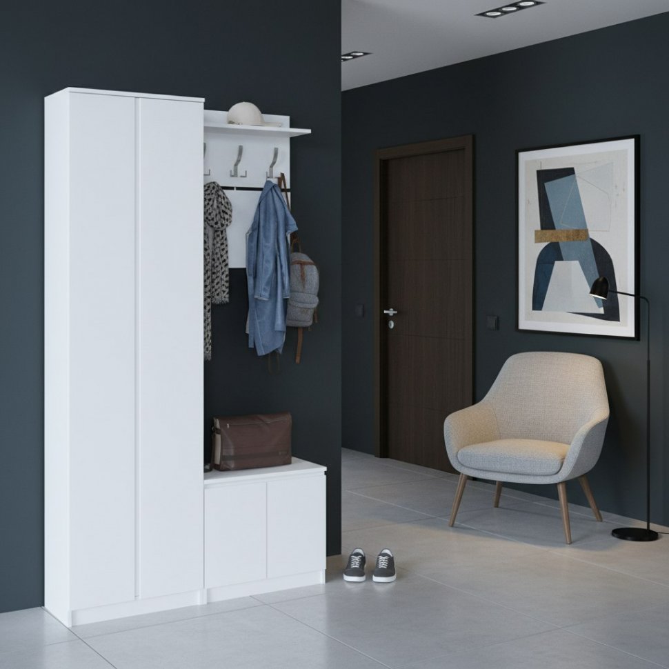 Прихожая ВШ-4 + ТП-11 + ШО-4 Белый