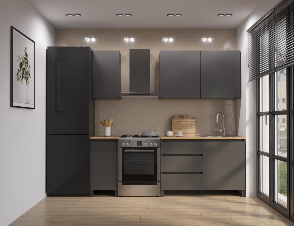 Кухня София 1600 диамант серый