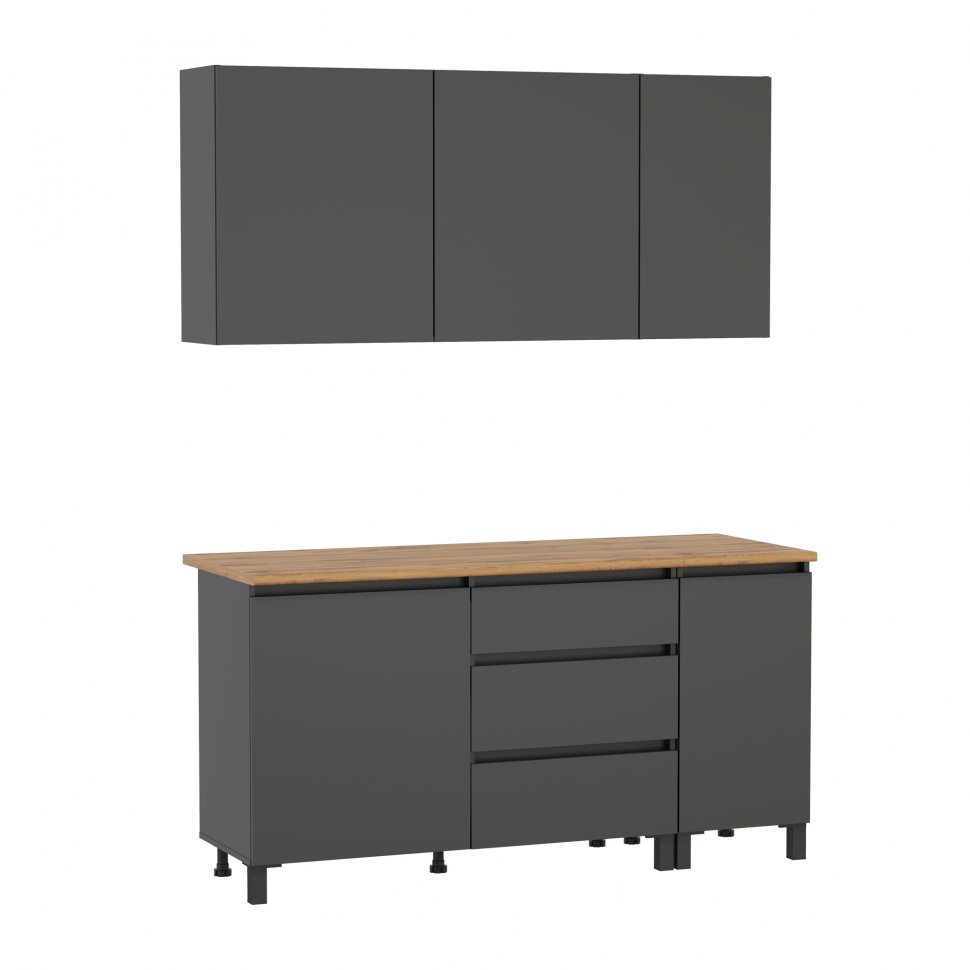 Кухня София 1600 диамант серый