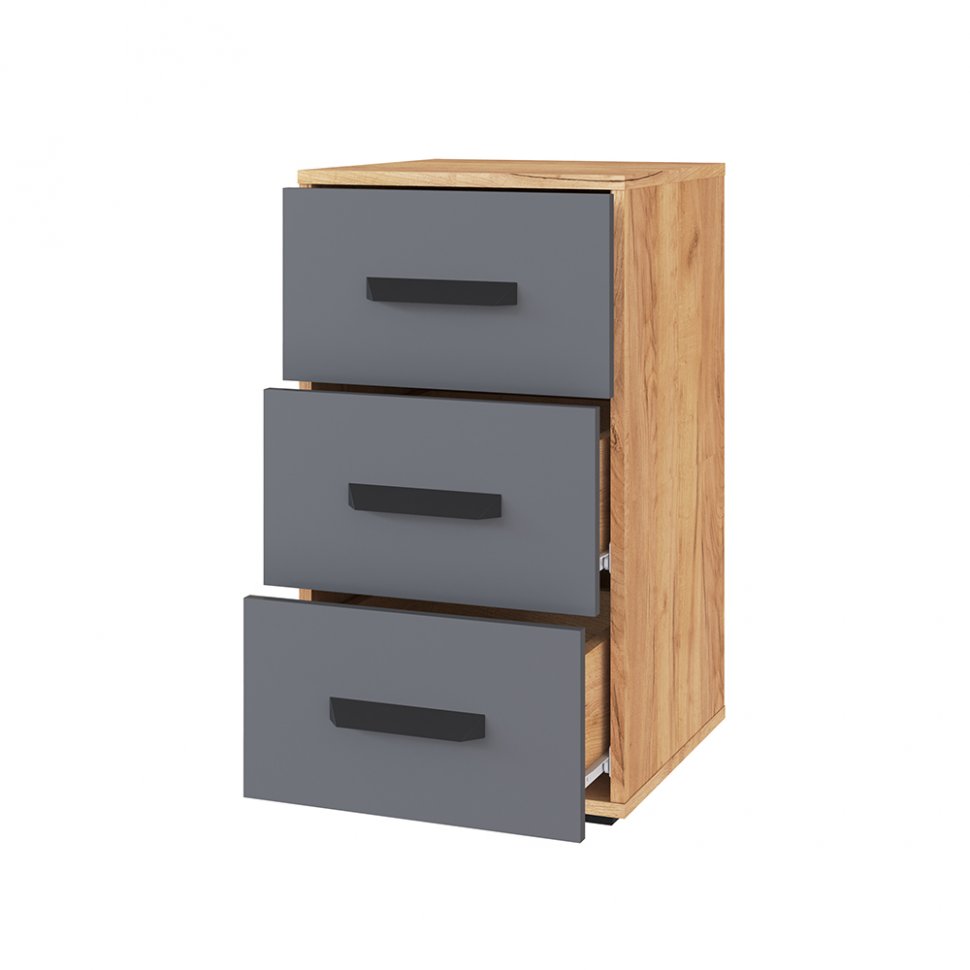 Тумба с ящиками Квартет-13 (ТЭКС) Графит Серый