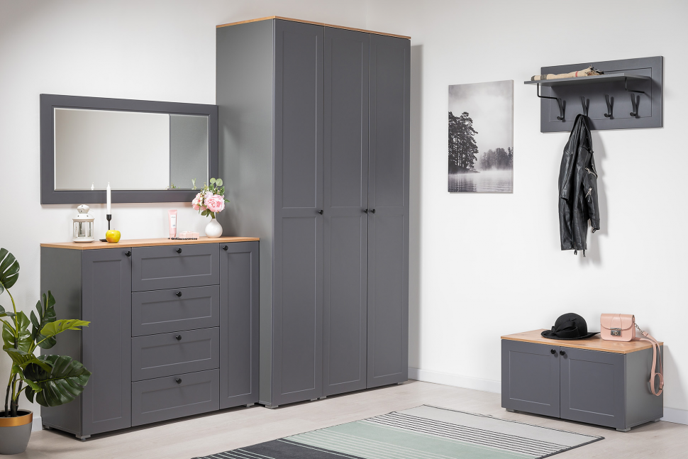 Остин Шкаф 13.224 Серый графит/Дуб Вотан