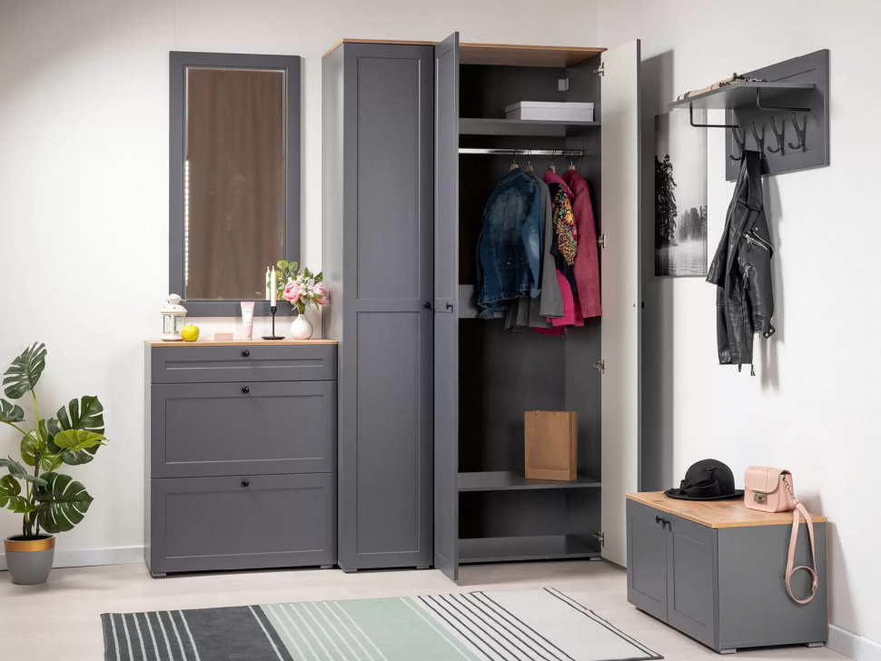 Остин Шкаф 13.224 Серый графит/Дуб Вотан