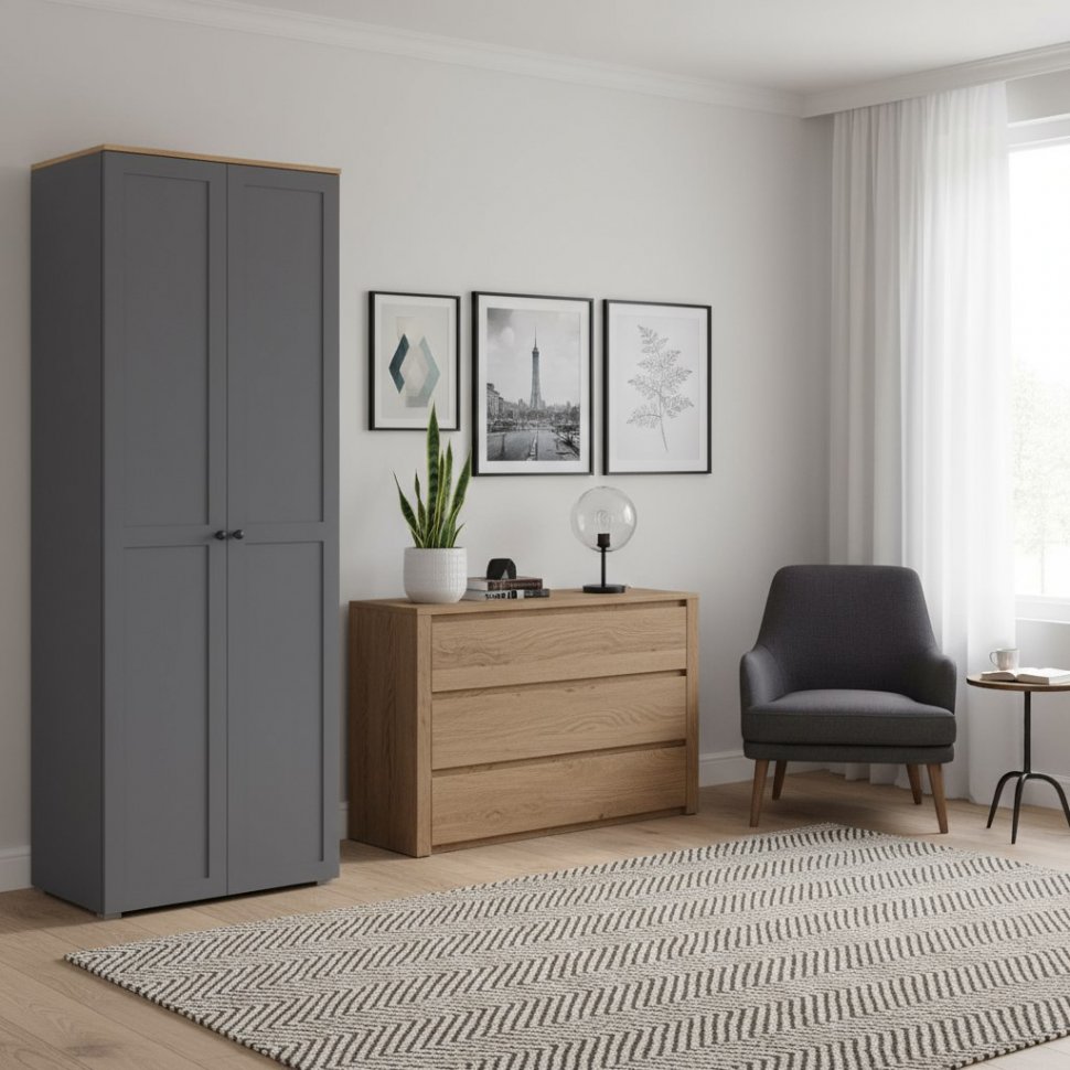 Остин Шкаф 13.224 Серый графит/Дуб Вотан