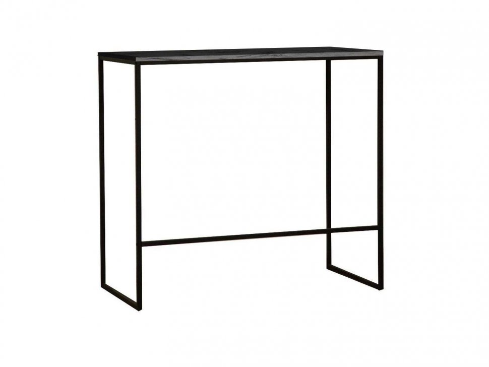 Стол обеденный 42.45 Бемоль Черный мрамор/металл черный