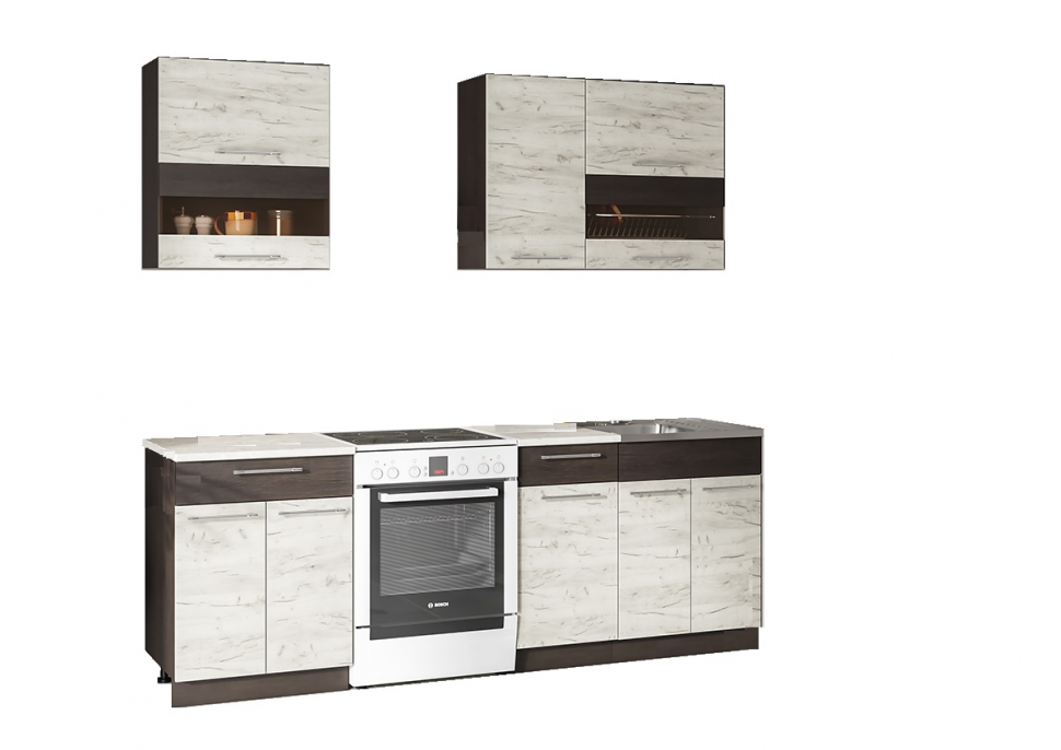 Кухня Маша 1,6 м, дуб крафт белый