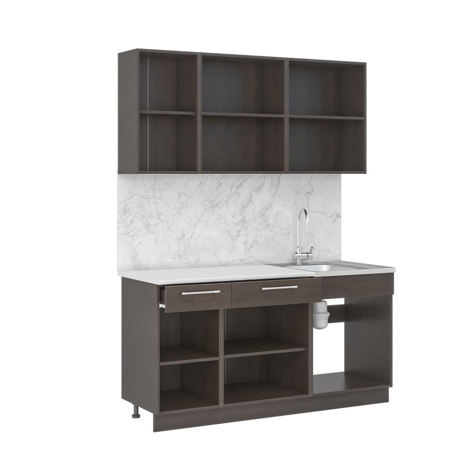 Кухня Маша 1,6 м, дуб крафт белый