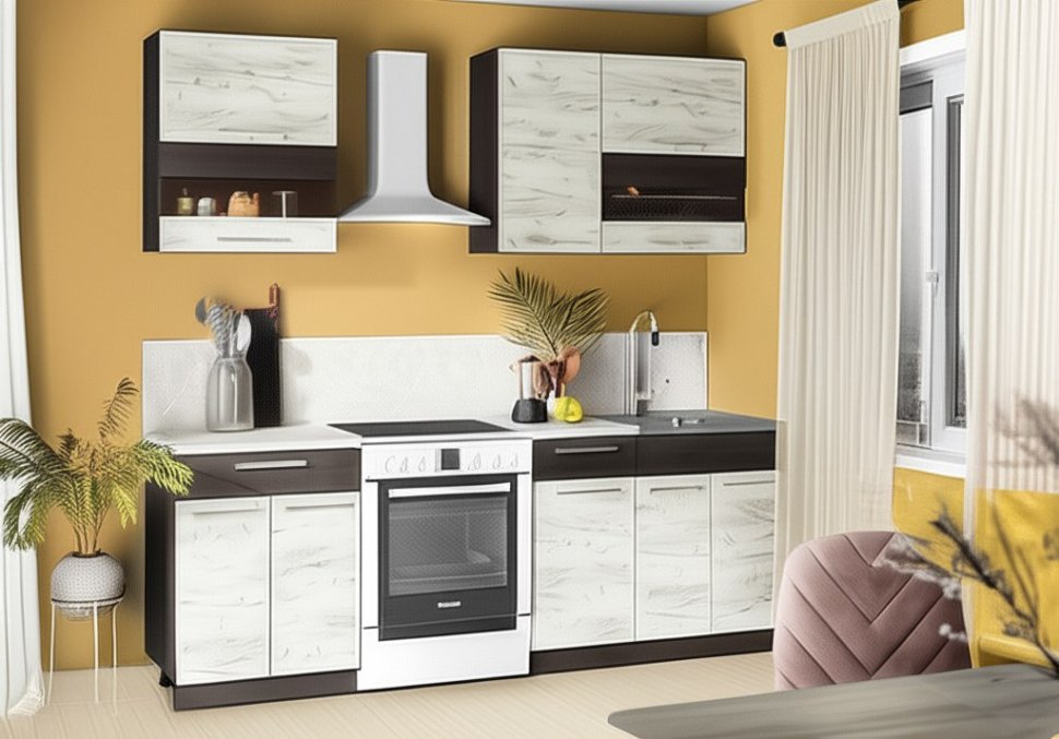 Кухня Маша 1,6 м, дуб крафт белый