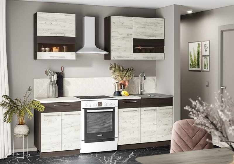 Кухня Маша 1,6 м, дуб крафт белый