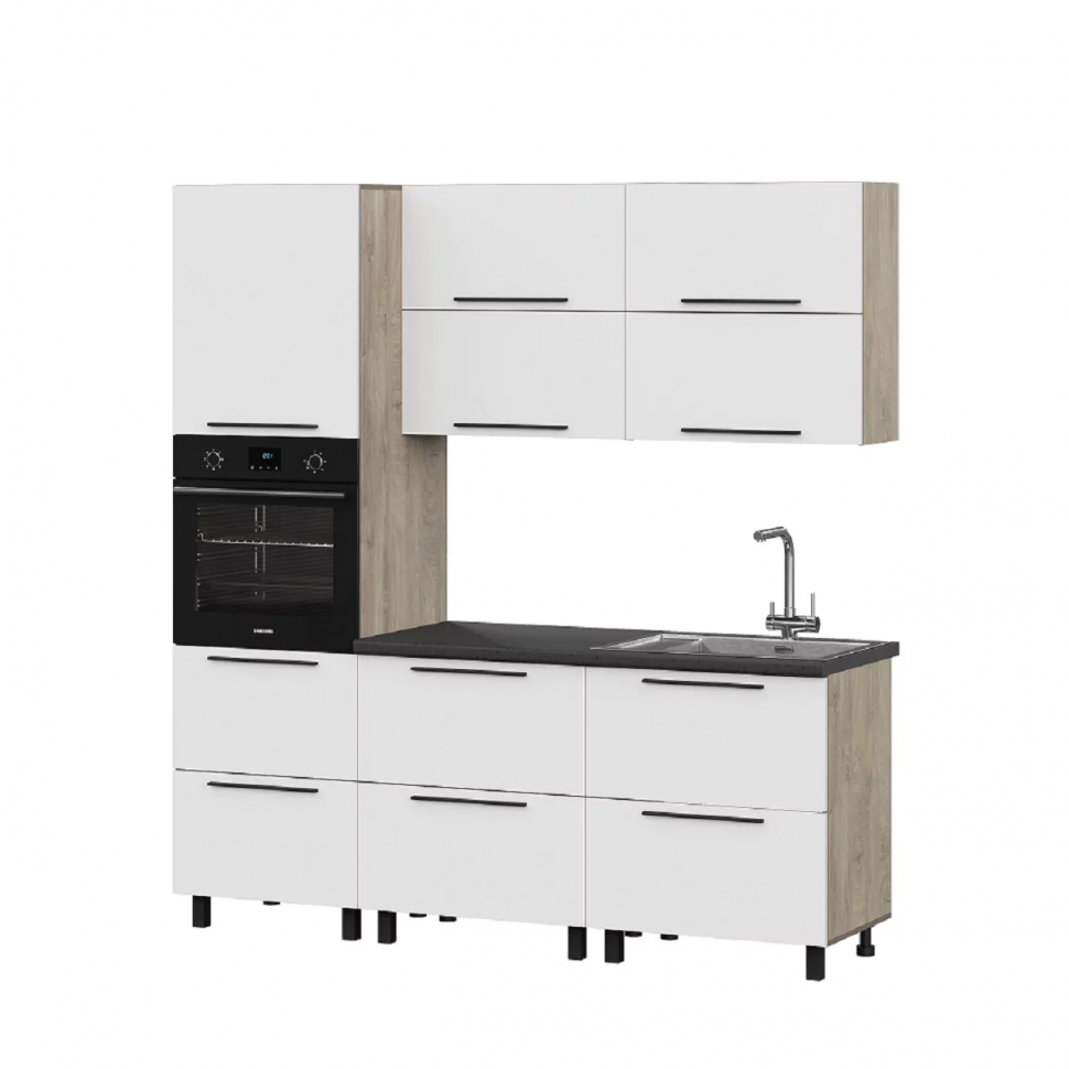 Кухня Этна 2 м. Комплект 1, софт вайт