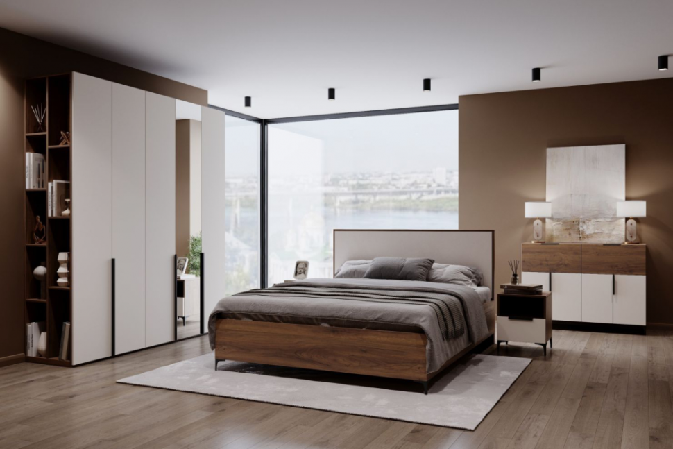 Харди тумба прикроватная Дуб Делано Темный / Супермат Джелато