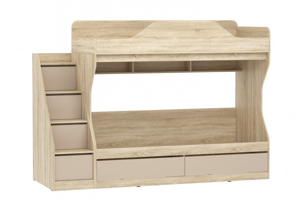 НМ 041.51 кровать 2х ярусная Акварель Дуб Сонома/Капучино