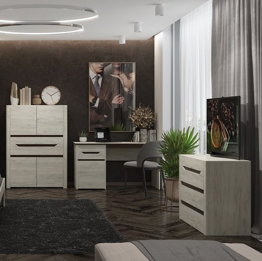 Столик туалетный Афина А6а (Заречье) Дуб Крафт белый