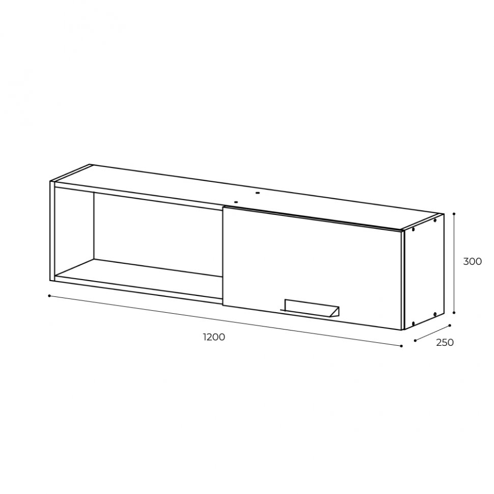 Полка 1200 Квартет-13 (ТЭКС) Графит Серый