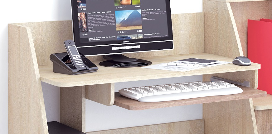 Стол компьютерный Грета-9 ТЭКС (Ясень шимо)