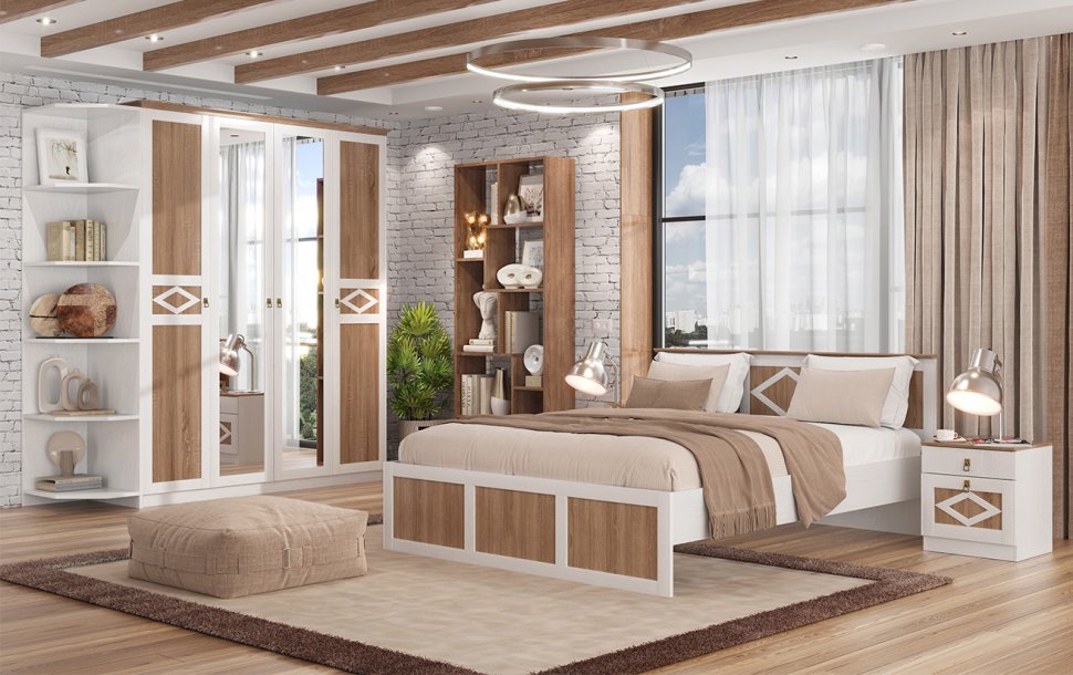 Кровать 160х200 Румба РБ3 с основанием (Заречье)