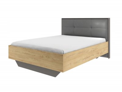 Бруно 73 Кровать с основанием 1600 Дуб Вотан / Серый графит