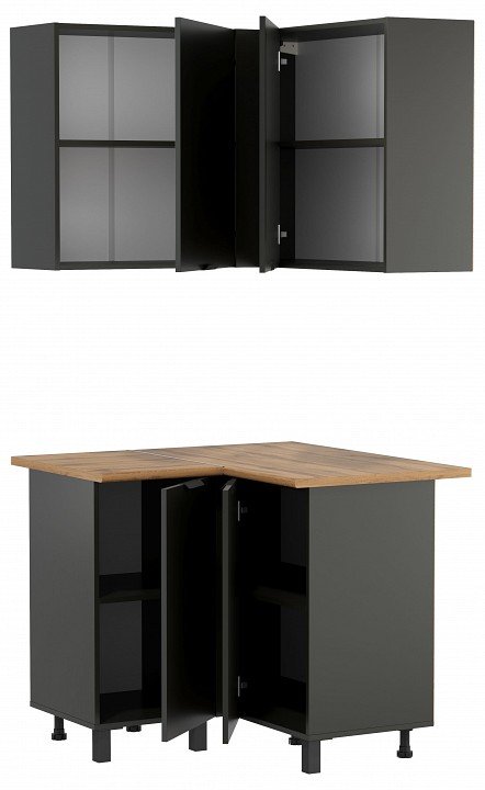 Кухня Венера угловая 1000 х 1000 Диамант серый