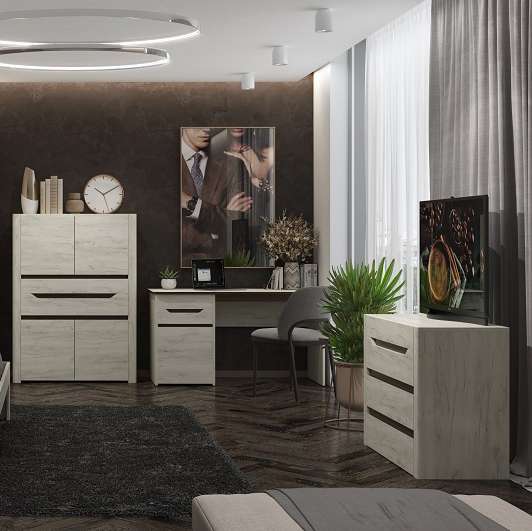 Комод Афина А2 (Заречье) Дуб Крафт белый