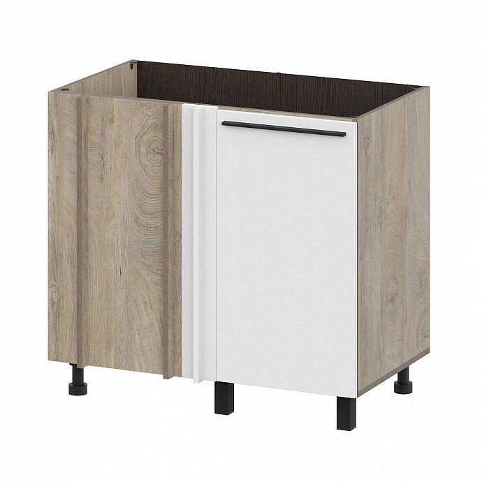 Шкаф кухонный напольный угловой 100 см Этна 10ус (Софт Вайт)