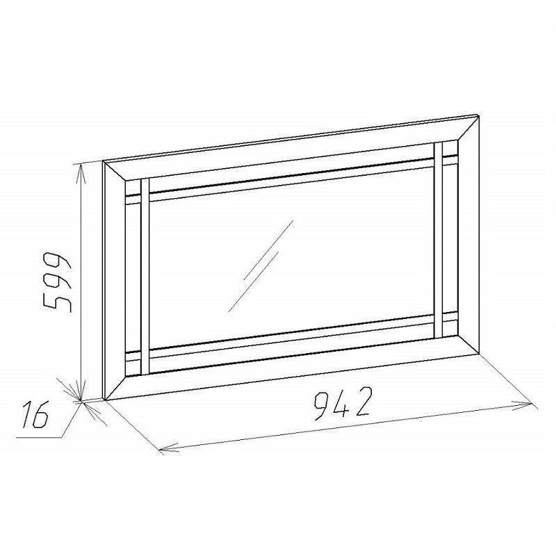 Зеркало навесное Sherlock 7 (Глазов) Ясень Анкор светлый