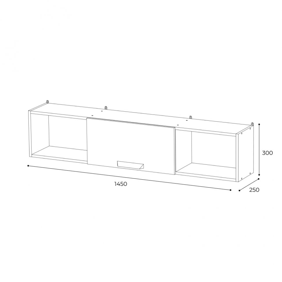 Полка 1450 Квартет-13 (ТЭКС) Графит Серый