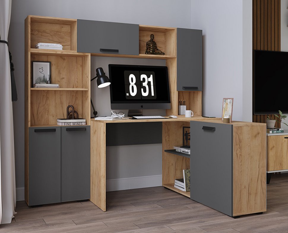 Полка 1450 Квартет-13 (ТЭКС) Графит Серый