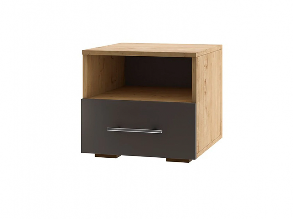 Бруно Тумба прикроватная Дуб Вотан / Серый графит