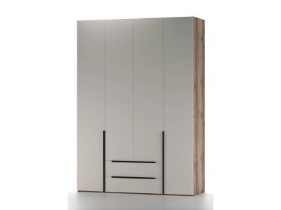 Харди шкаф четырехдверный Дуб Делано Темный / Супермат Джелато