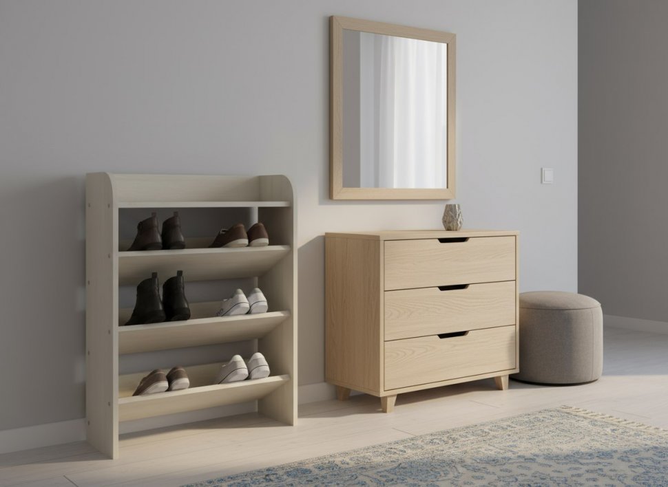 Ивушка 8 Тумба для обуви Ясень Шимо светлый