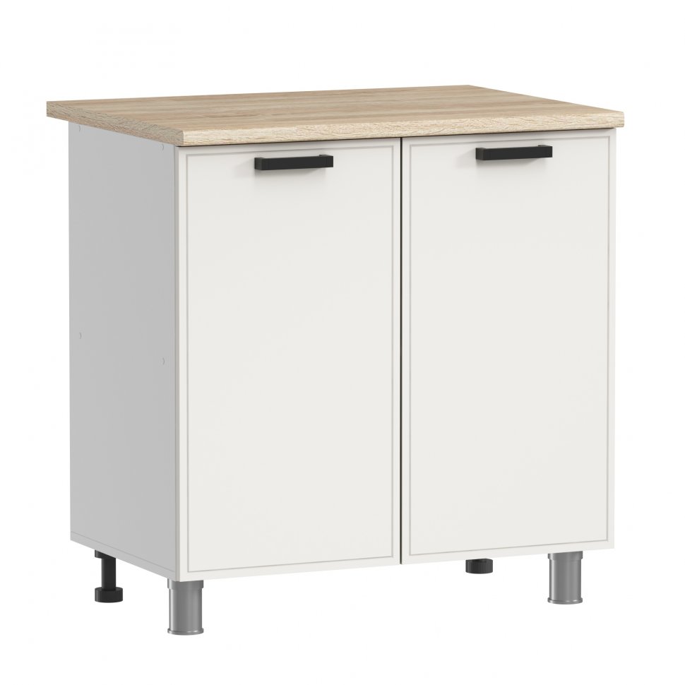 Кухня Аленушка 2 м Магнолия Молочный/Молочный, черный (без столешницы)