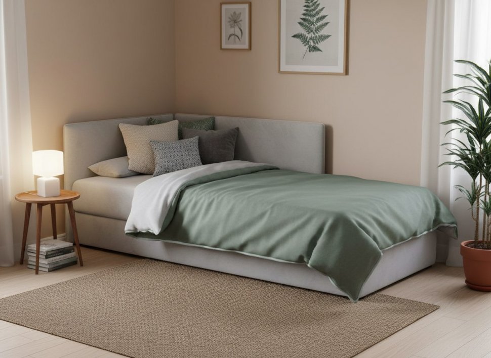 Тахта Mia левая Ультра смог+Madrit 982