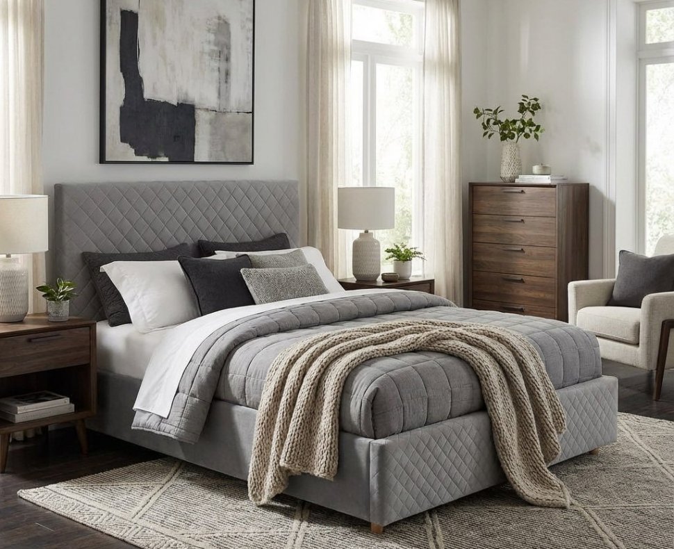 Кровать Galaxy 1600 с под. механизмом / серый №25